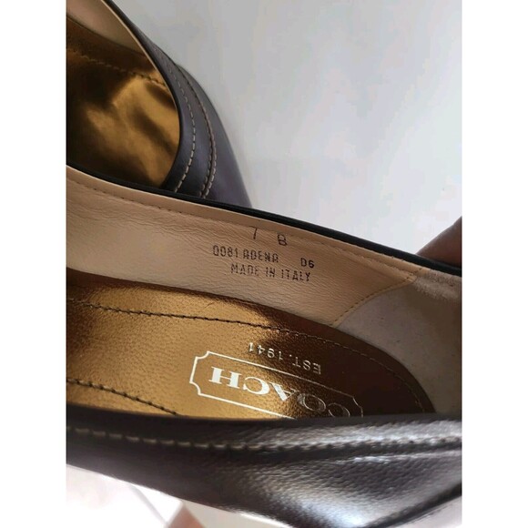 Coach Adena Women's Brown Leather Pointed Toe Minimalist Pumps Shoes Size 7B - Picture 6 of 9